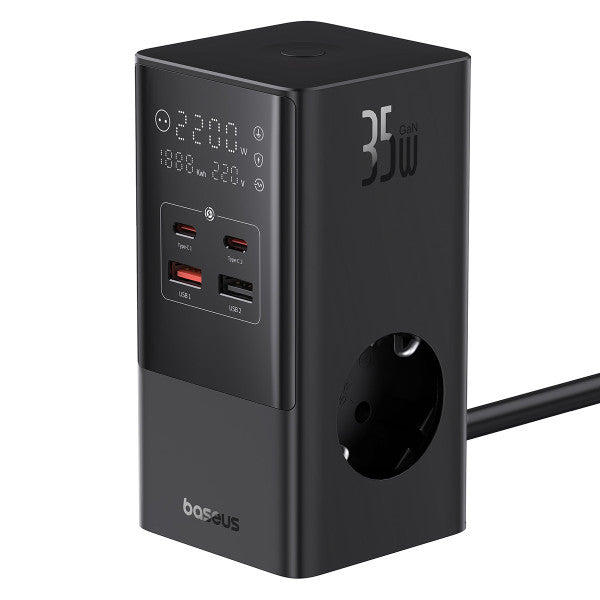 Baseus Smart Series 35W Digital Power Strip (6AC+2U+2C) Chinese Standard in Pakistan – AvaNext.pk