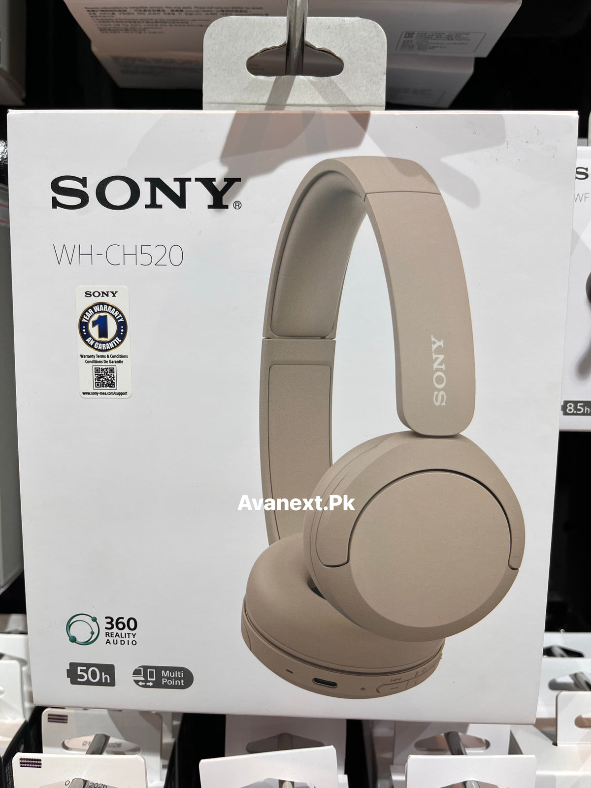 Sony WH-CH520 Bluetooth wireless headphones beige