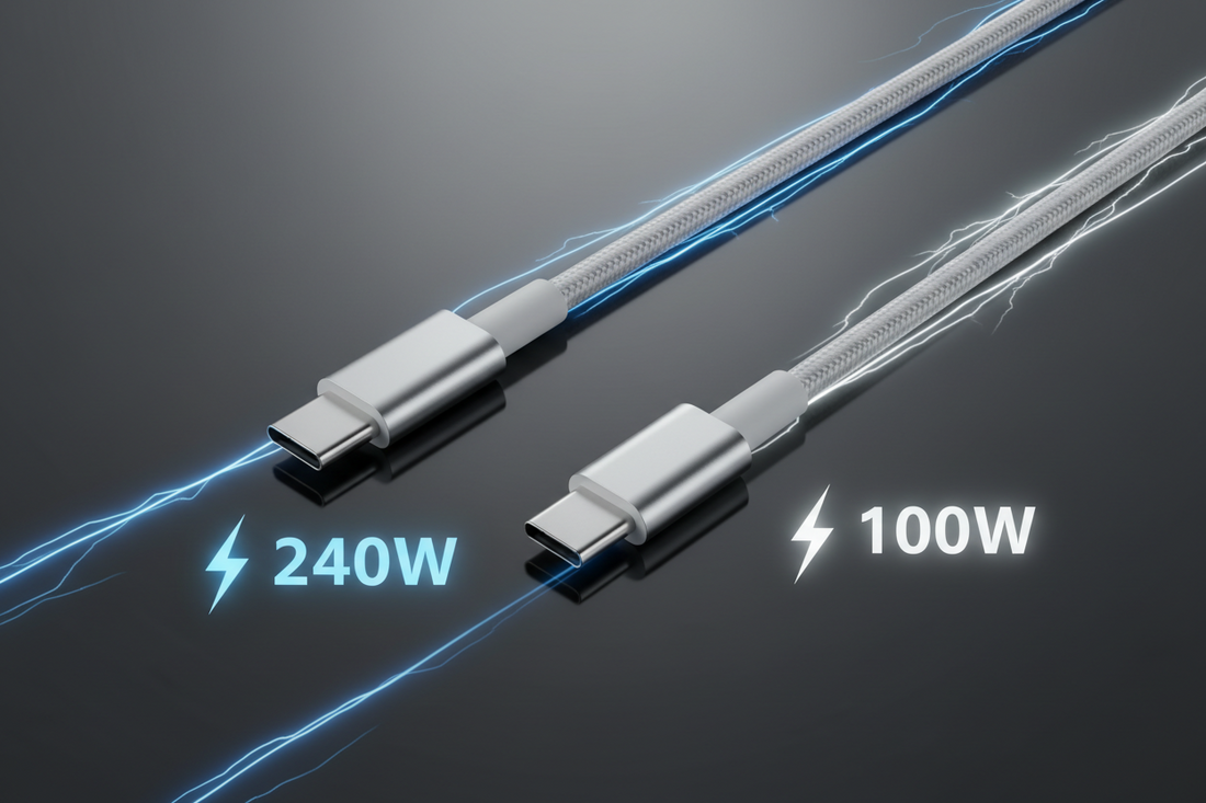 Apple 240W and 100W USB-C cable comparison
