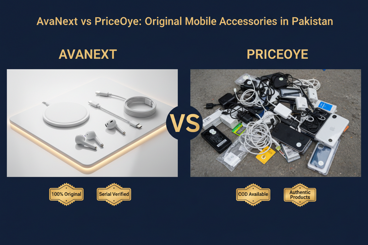 AvaNext and PriceOye mobile accessories comparison in Pakistan