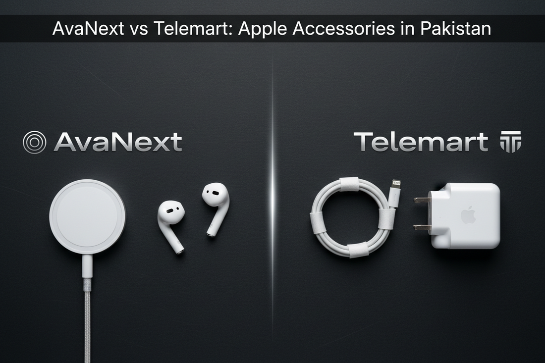 AvaNext and Telemart Apple accessories comparison in Pakistan
