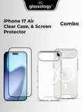 Glassology iPhone 17 Air White Essentials Bundle – MagSafe Case + Ultra-Clear Screen Protector for iPhone 17 Air