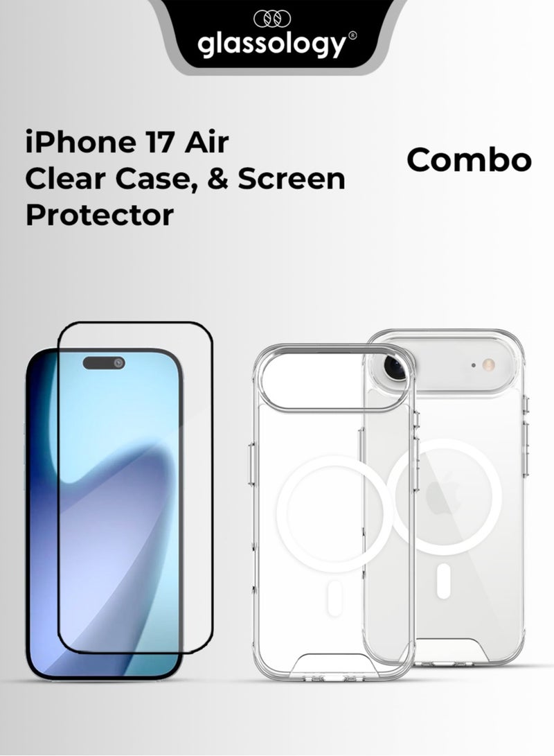 Glassology iPhone 17 Air White Essentials Bundle – MagSafe Case + Ultra-Clear Screen Protector for iPhone 17 Air