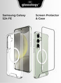 Glassology Samsung Galaxy S24 FE Clear Case & Screen Protector Bundle, Magnetic Clear Cover, Ultra-Slim, Shockproof & Scratch-Resistant Design for Samsung Galaxy S24 FE