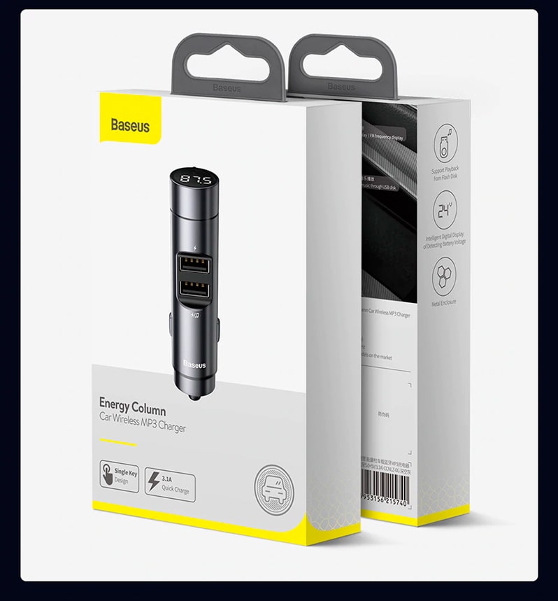 Baseus Energy Column Car Bluetooth MP3 Charger – Baseus product image