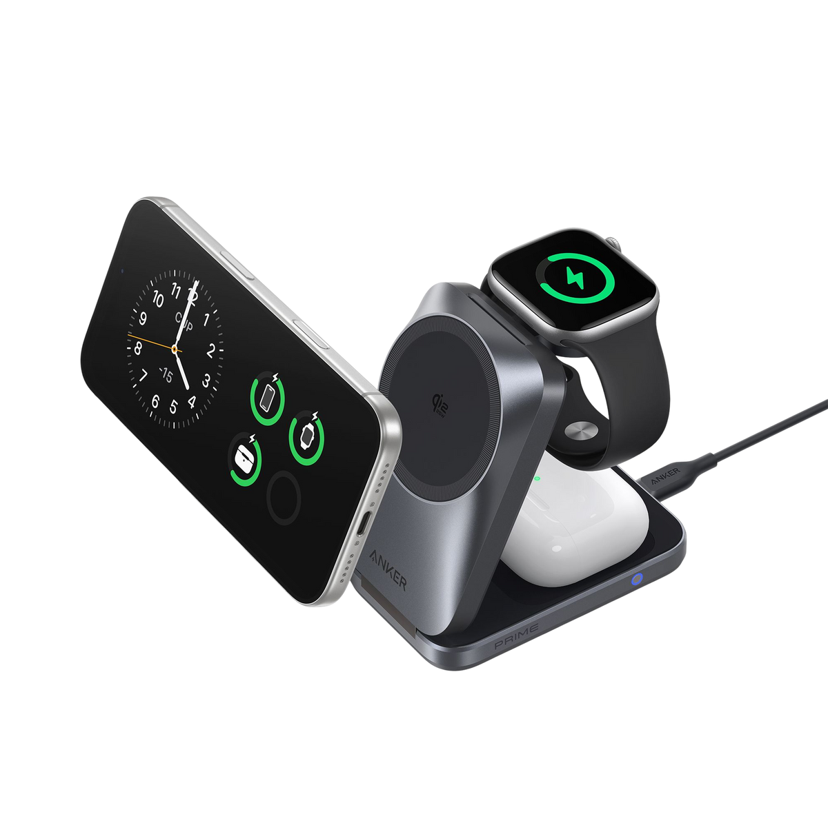 Anker Foldable 3-in-1 Wireless Charging Station Qi2 Certified - A25M1