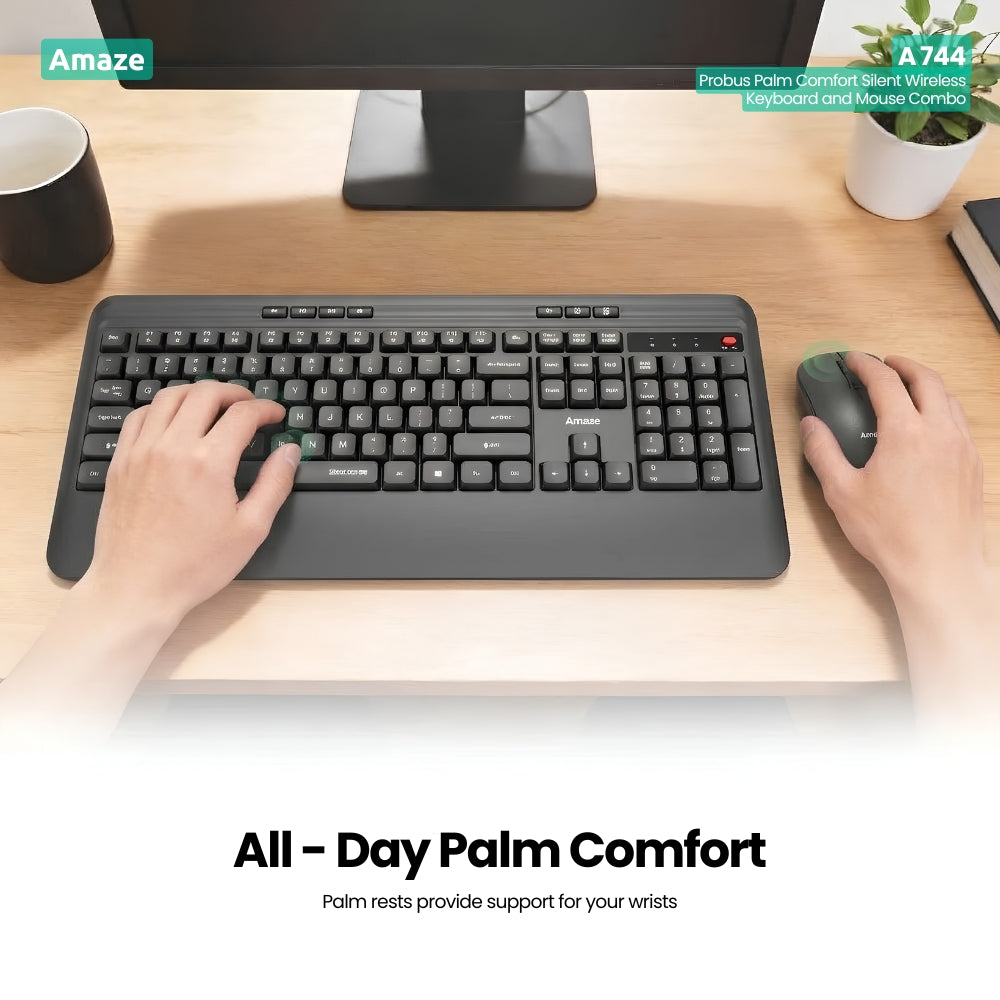 Amaze Probus Palm Comfort Silent Wireless Keyboard & Mouse Combo - A744 in Pakistan - image 4