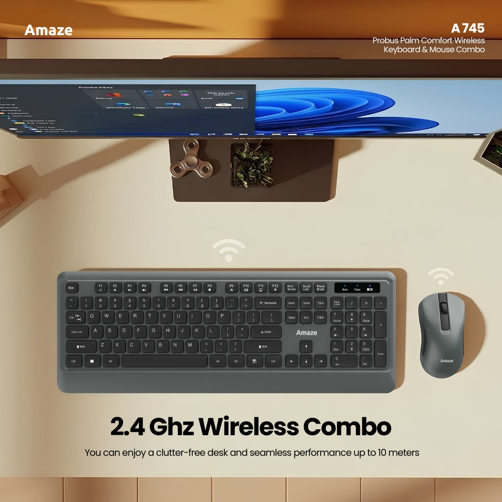 Amaze Probus Palm Comfort Wireless Keyboard & Mouse Combo - A745 in Pakistan - image 2