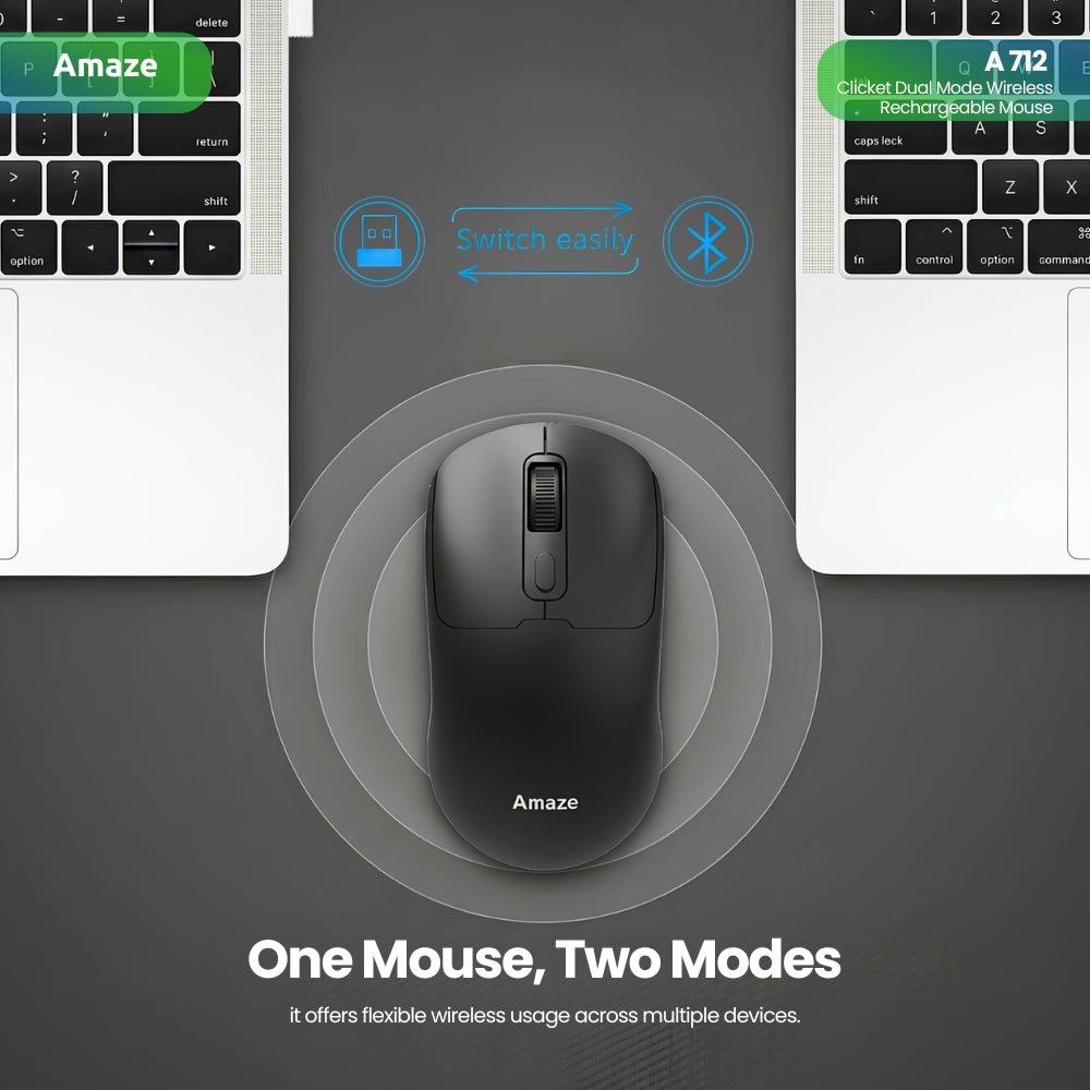 Amaze A712 Clicket Dual Wireless Rechargeable Mouse in Pakistan - image 3