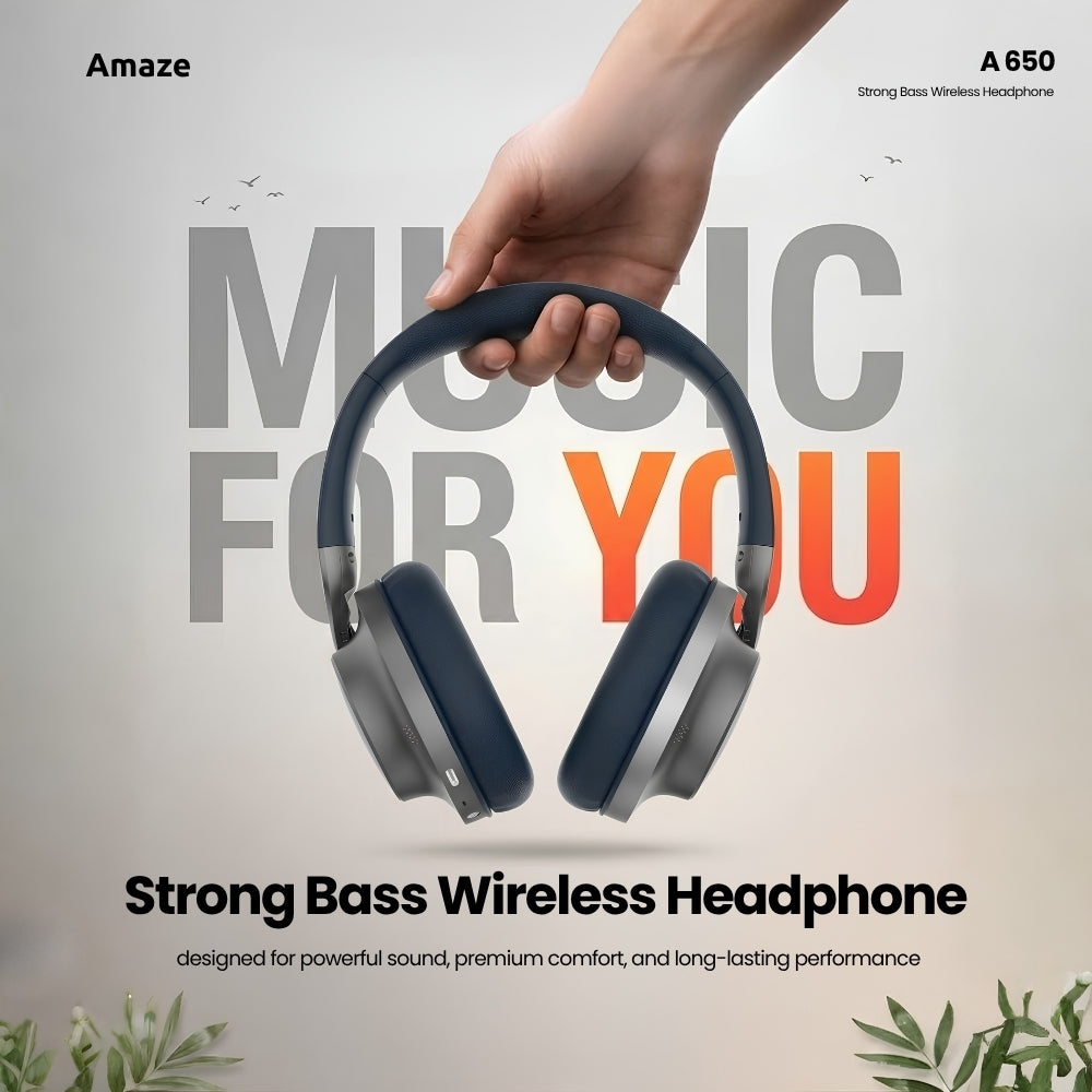 Amaze Strong Base Wireless Headphone With 24hrs Time A650 in Pakistan - image 5