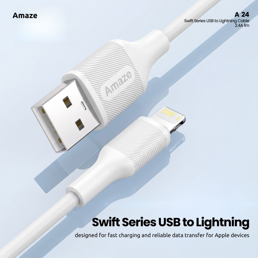 Amaze A24 Swift Series USB to Lightning Cable 2.4A -1m in Pakistan - image 3