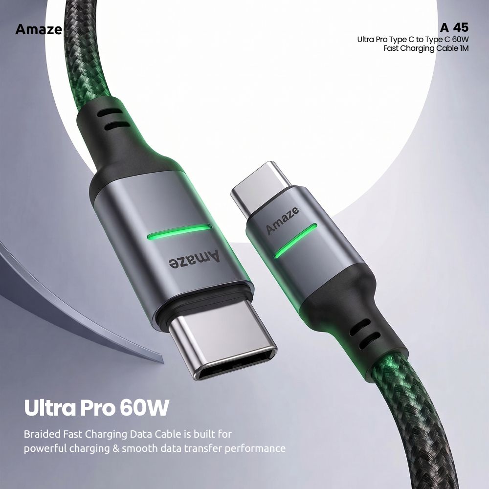 Amaze Ultra Pro USB-C to USB-C 60W Fast Charging Cable - A45 in Pakistan - image 3