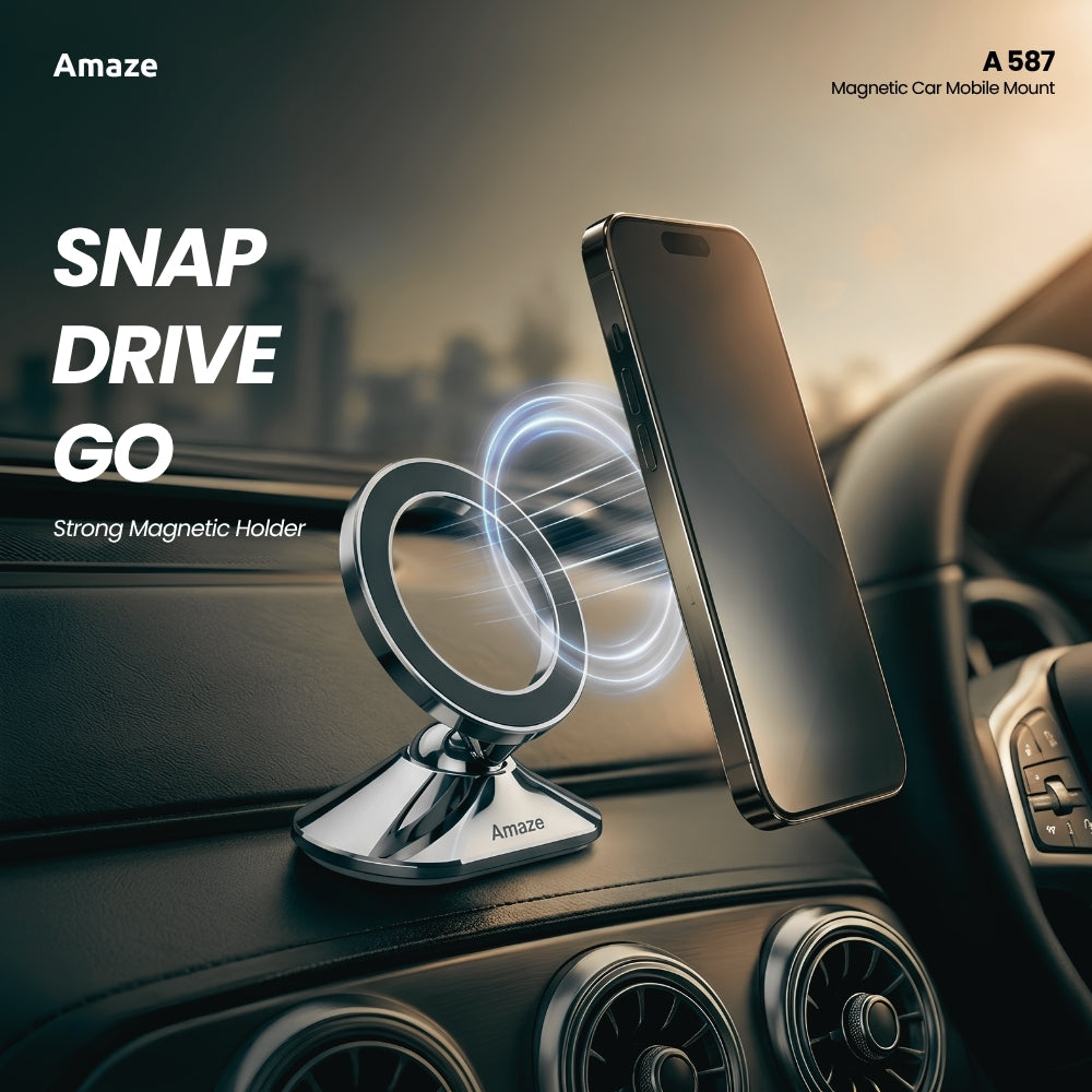 Amaze Zinc Alloy Magnetic Car Mobile Holder - A587 in Pakistan - image 2