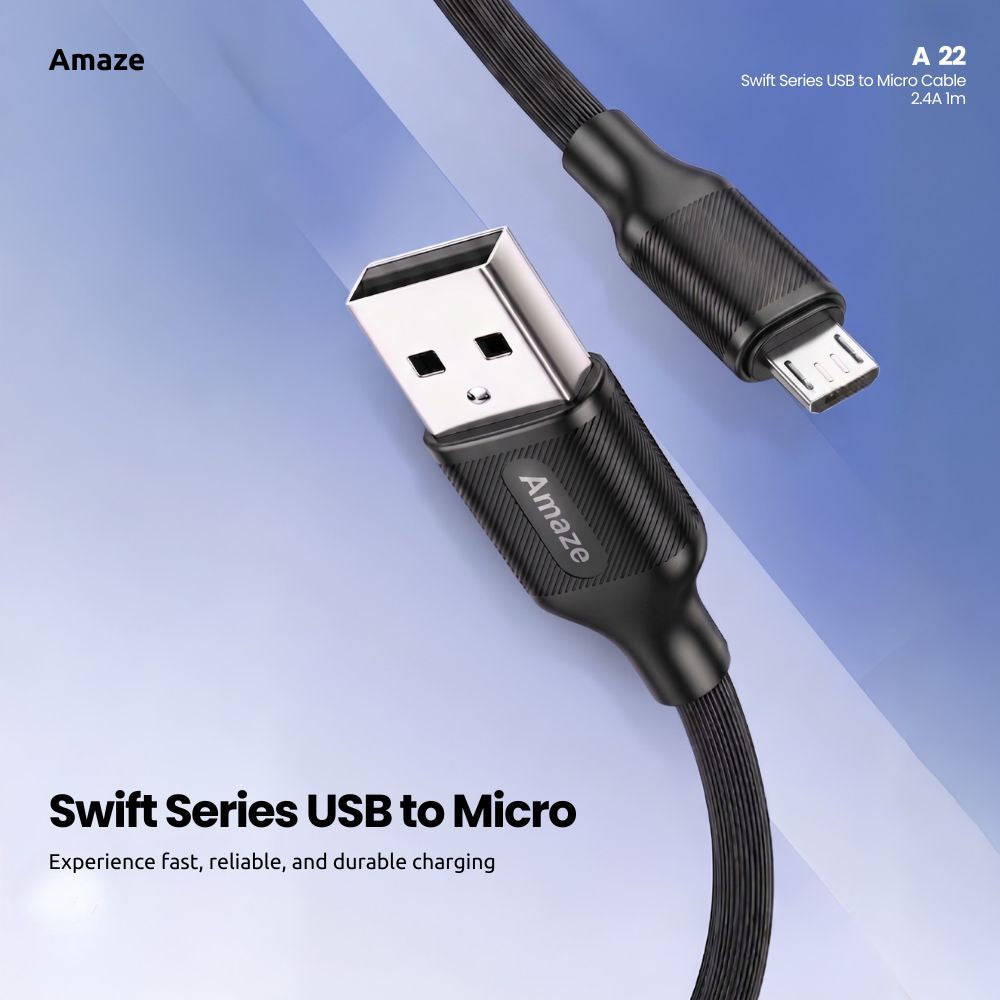 Amaze A22 Swift Series USB to Micro Cable 2.4A -1m in Pakistan - image 2
