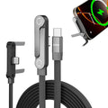 240W USB-C to USB-C cable with foldable phone stand and right-angle connector