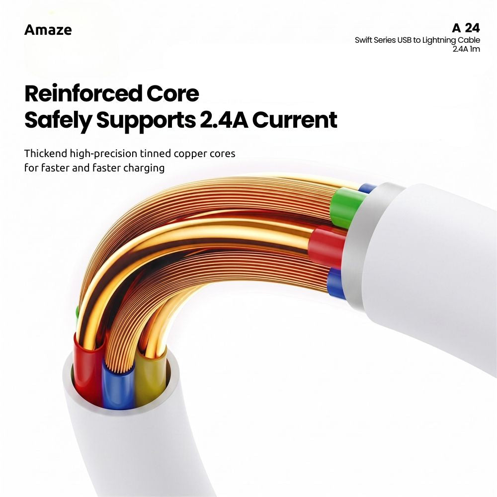 Amaze A24 Swift Series USB to Lightning Cable 2.4A -1m in Pakistan - image 4