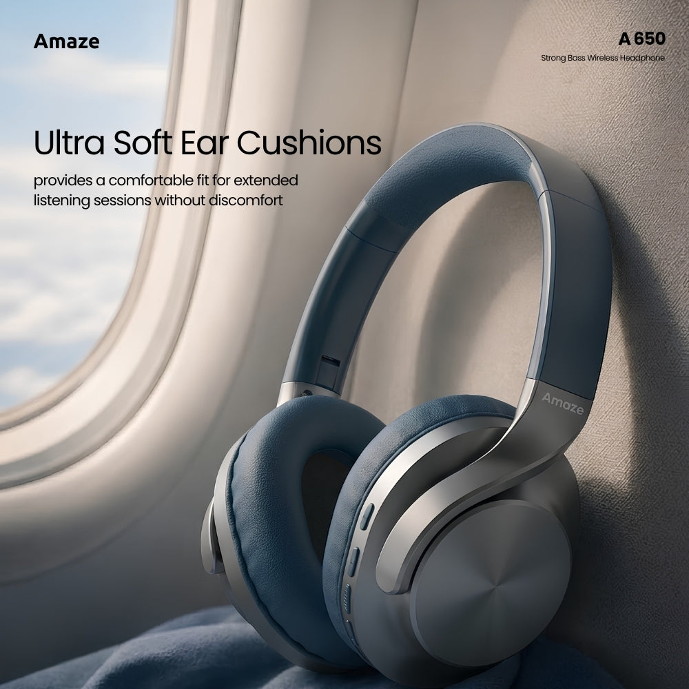 Amaze Strong Base Wireless Headphone With 24hrs Time A650 in Pakistan - image 6