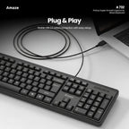 Amaze Probus Super Smooth Ergonomic Wired Keyboard Black - A732 in Pakistan - image 4