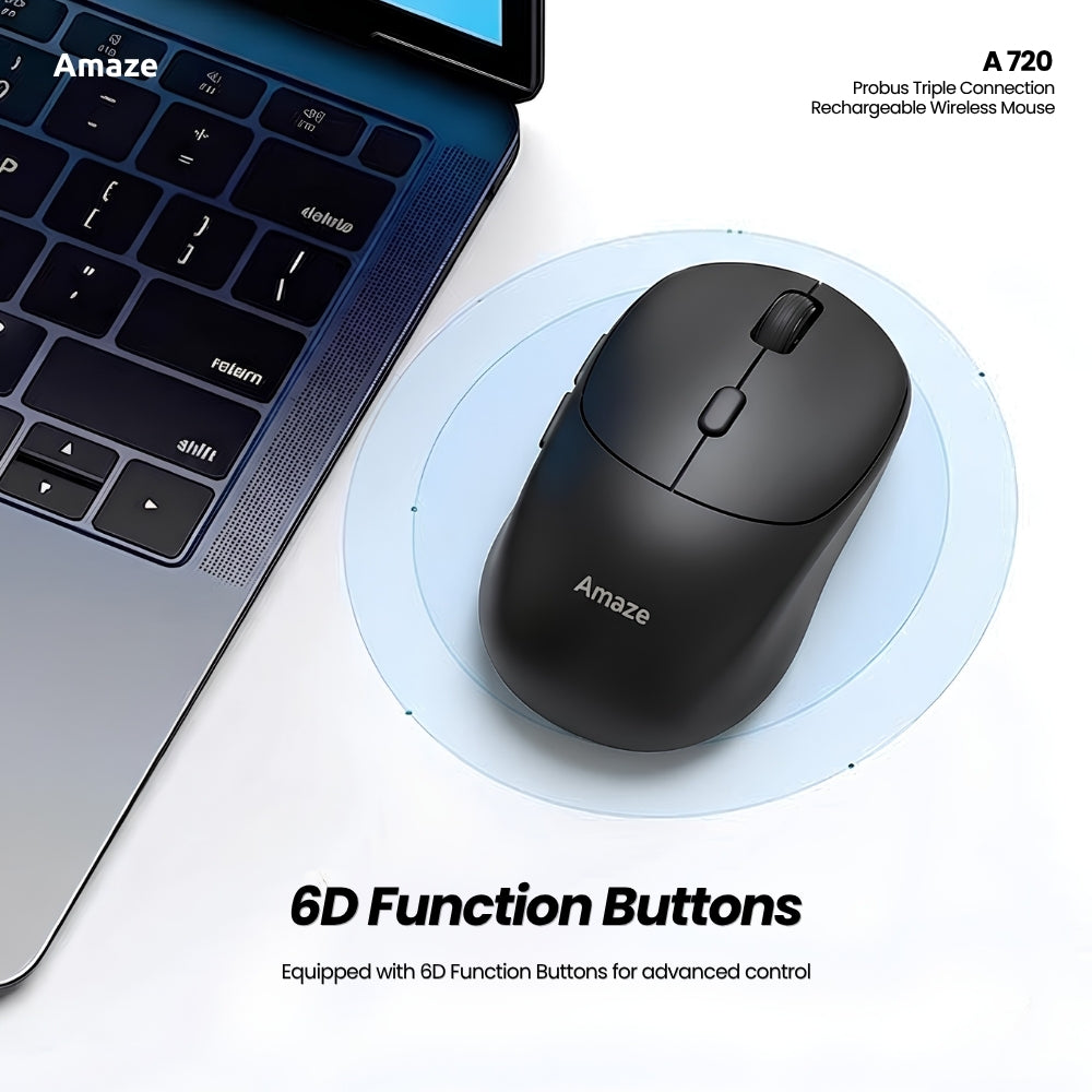 Amaze A720 Probus Triple Connection Rechargeable Wireless Mouse in Pakistan - image 4