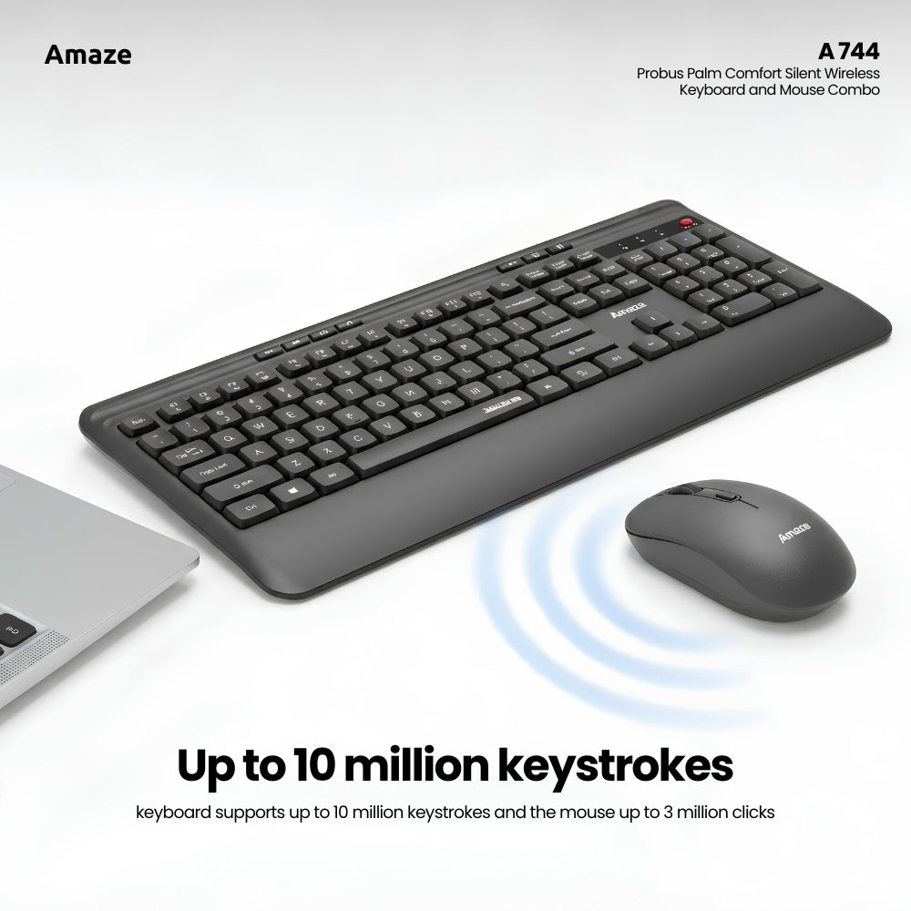 Amaze Probus Palm Comfort Silent Wireless Keyboard & Mouse Combo - A744 in Pakistan - image 2