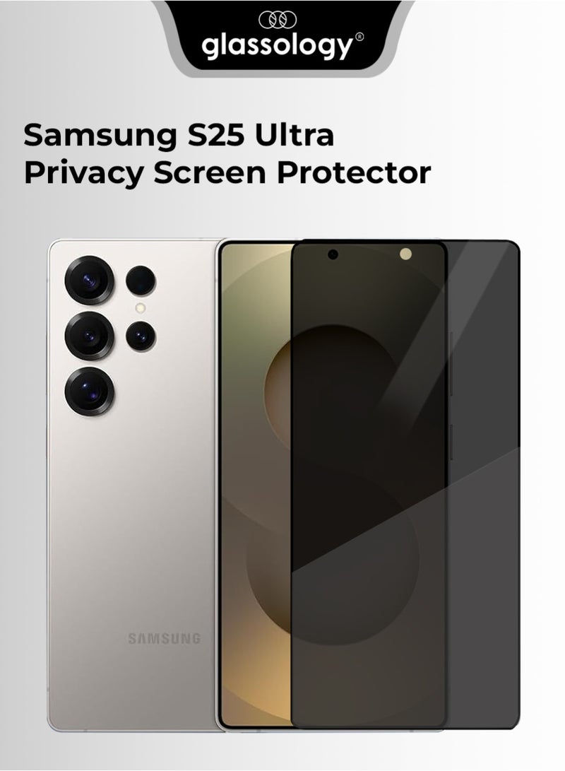 Glassology Samsung Galaxy S25 Ultra Privacy Tempered Glass Screen Protector 9H Hardness Anti Spy HD Clarity Edge to Edge Coverage for Samsung Galaxy S25 Ultra