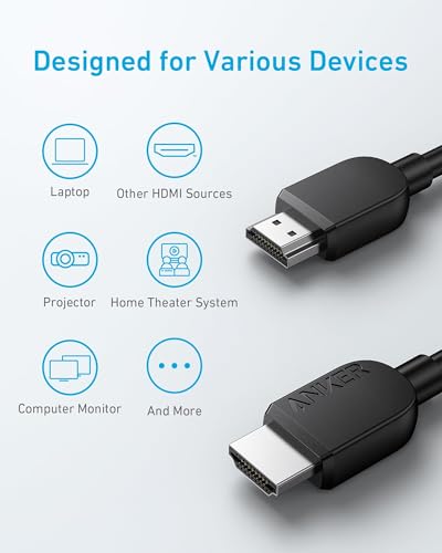 Anker HDMI Adapter Cable 8K@60Hz HDMI to HDMI Cord 6ft - A8742 - view 5