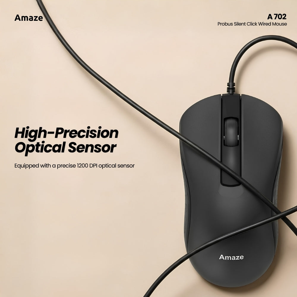 Amaze A702 Probus Silent Click Wired Mouse in Pakistan - image 5