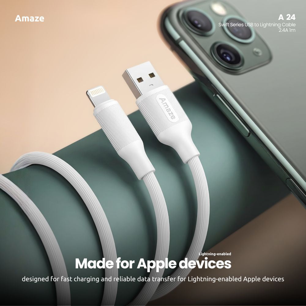 Amaze A24 Swift Series USB to Lightning Cable 2.4A -1m in Pakistan - image 6