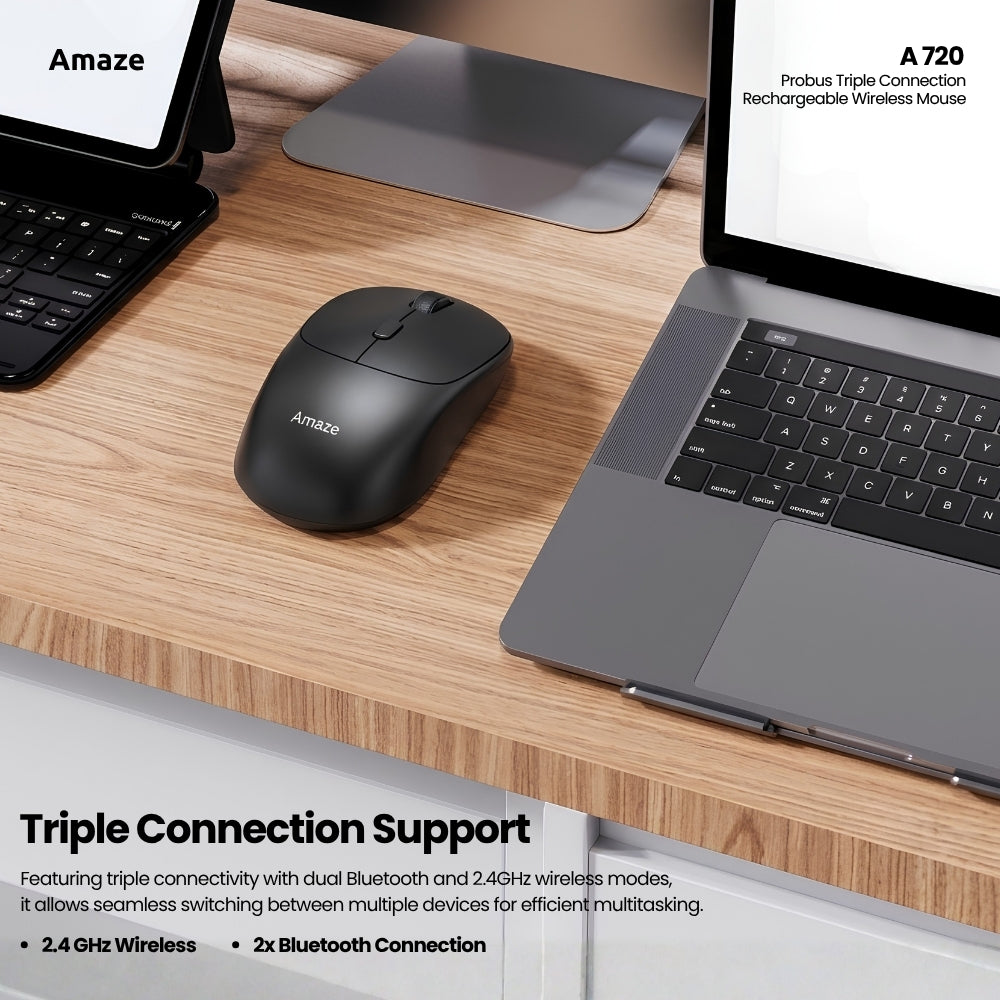 Amaze A720 Probus Triple Connection Rechargeable Wireless Mouse in Pakistan - image 5