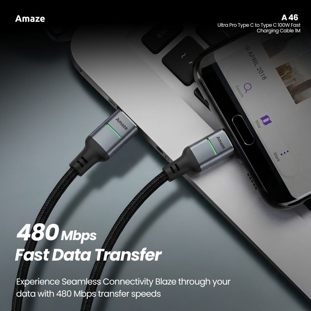 Amaze Ultra Pro USB-C to USB-C 100W Fast Charging Cable - A46 in Pakistan - image 6