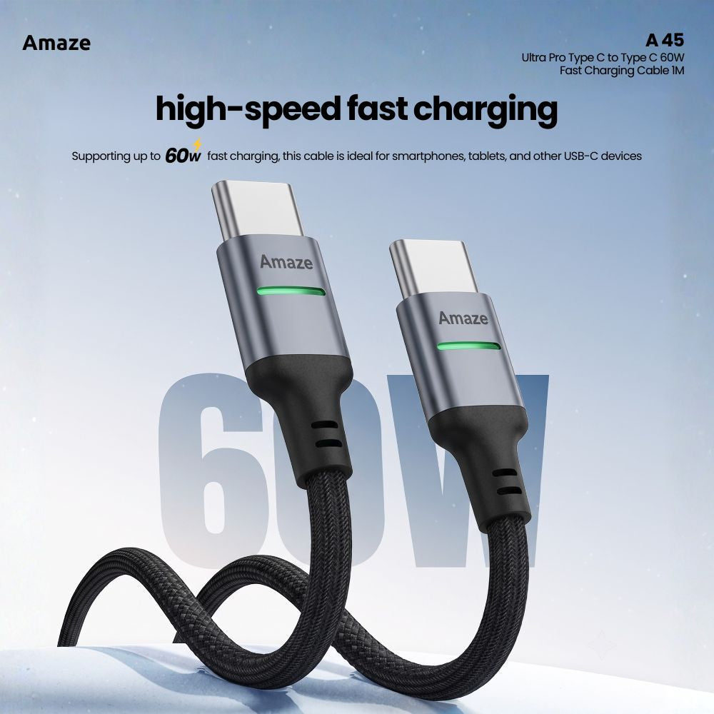 Amaze Ultra Pro USB-C to USB-C 60W Fast Charging Cable - A45 in Pakistan - image 6