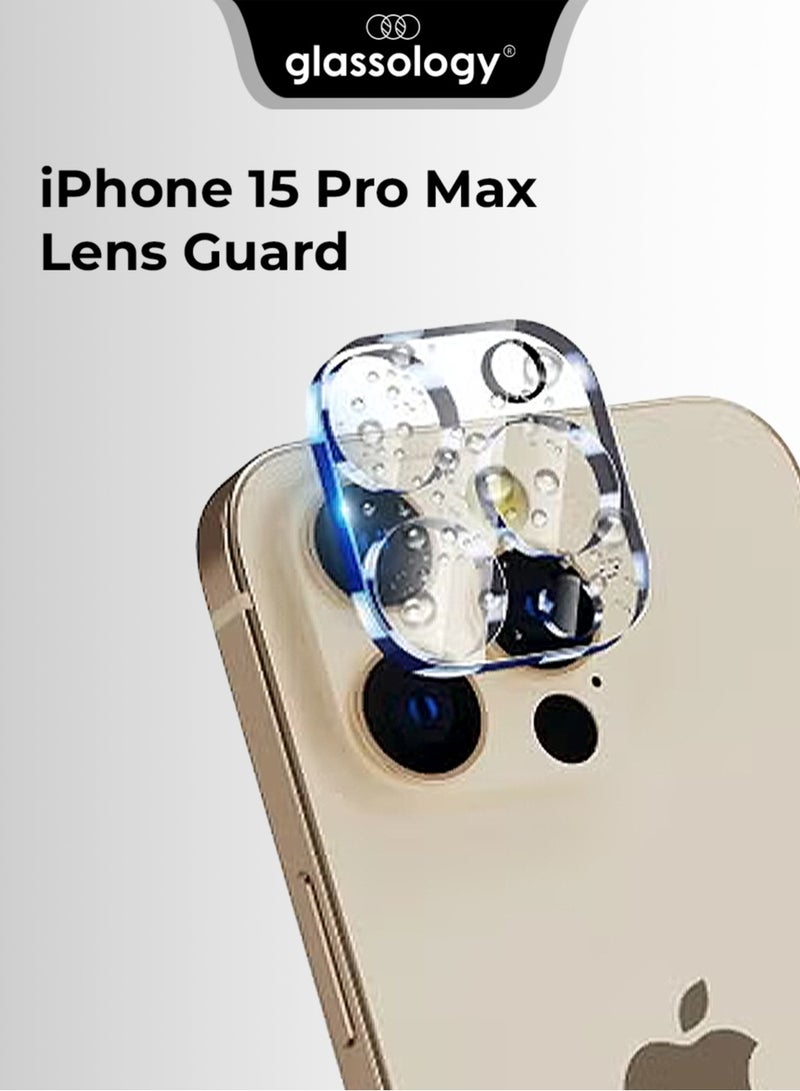 Glassology iPhone 15 Pro/15 Pro Max Camera Lens Screen Protector 9H Hardness Transparent HD Protective Tempered Glass Protector Film Does Not Affect Night Shots for iPhone 15 Pro