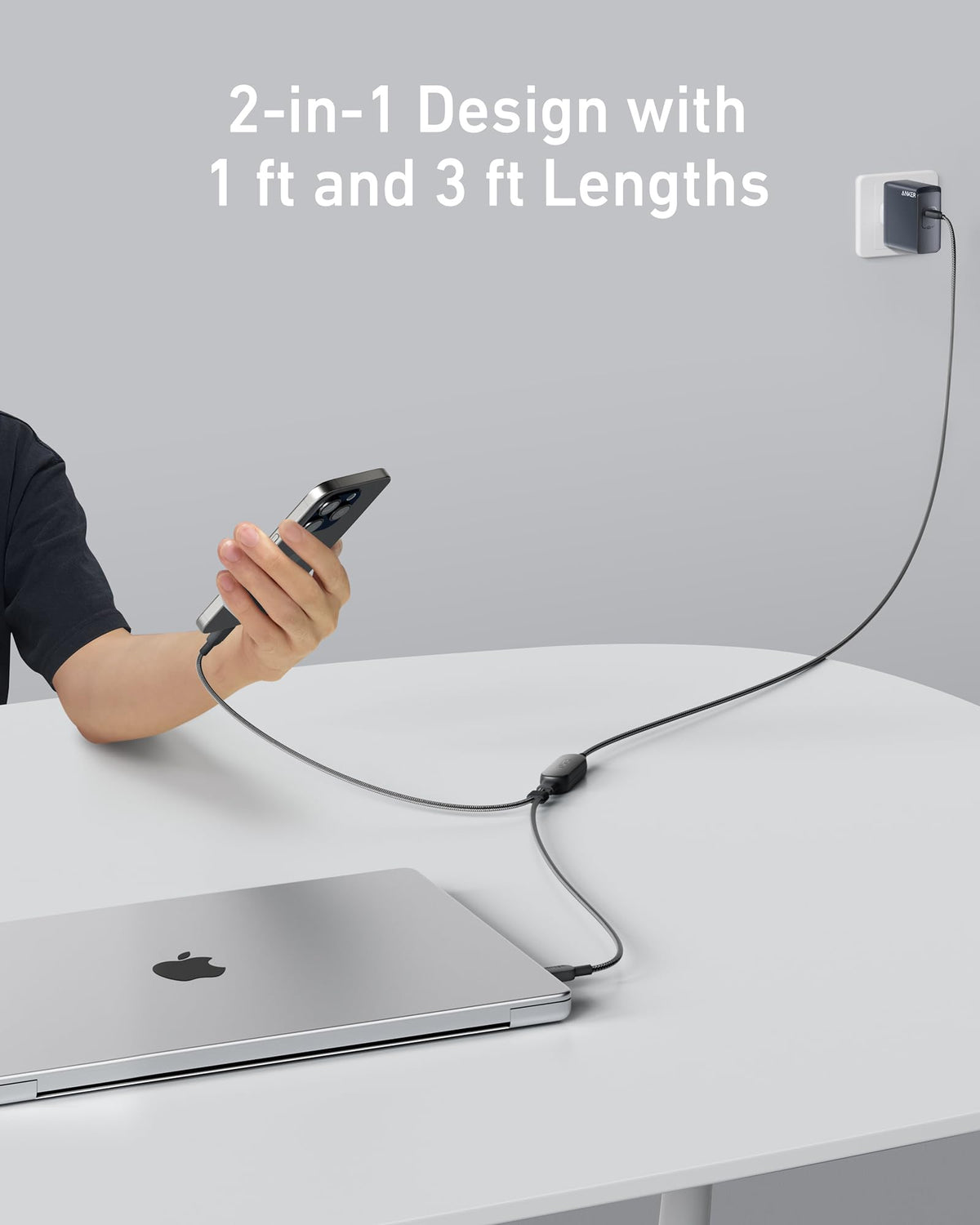 Anker 140W 2-in-1 USB-C to USB-C Cable - A8895 - view 4