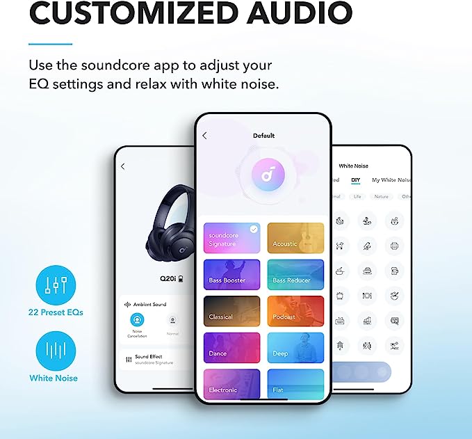 Anker Q20i Hybrid Active Noise Cancelling Headphones with 40 Hours ANC Playtime & App Control - view 4