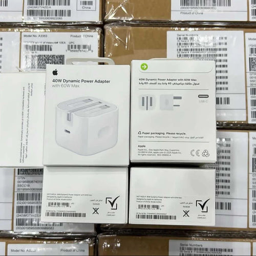 40W Dynamic Fast Charging Adapter 3-Pin (UK Variant) – 60W Max with Free Braided Cable