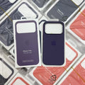 Purple iPhone 17 Pro silicone case with MagSafe and Camera Control packaging