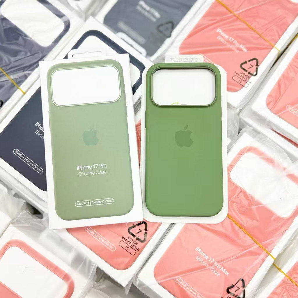iPhone 17 silicone cases shown in multiple colours