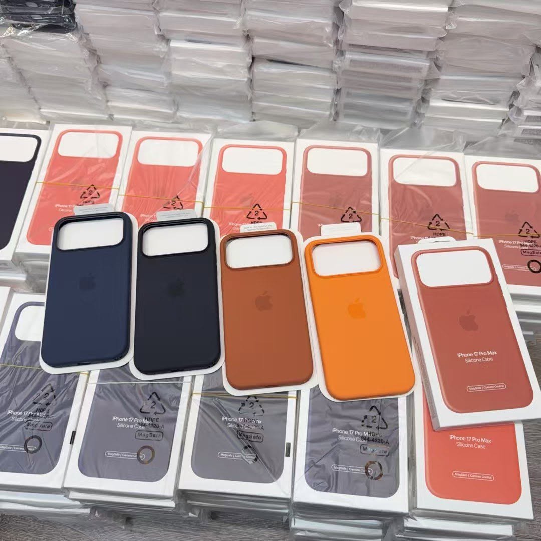 Assorted iPhone 17 Pro Max silicone cases with Camera Control support