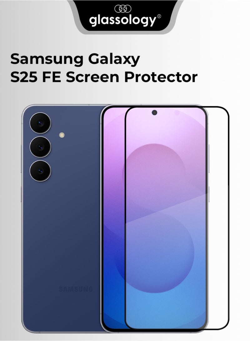 Glassology Samsung Galaxy S25 FE Tempered Glass Screen Protector 9H Hardness HD Clarity Edge to Edge Coverage Anti Fingerprint Case-Friendly for Samsung Galaxy S25 FE
