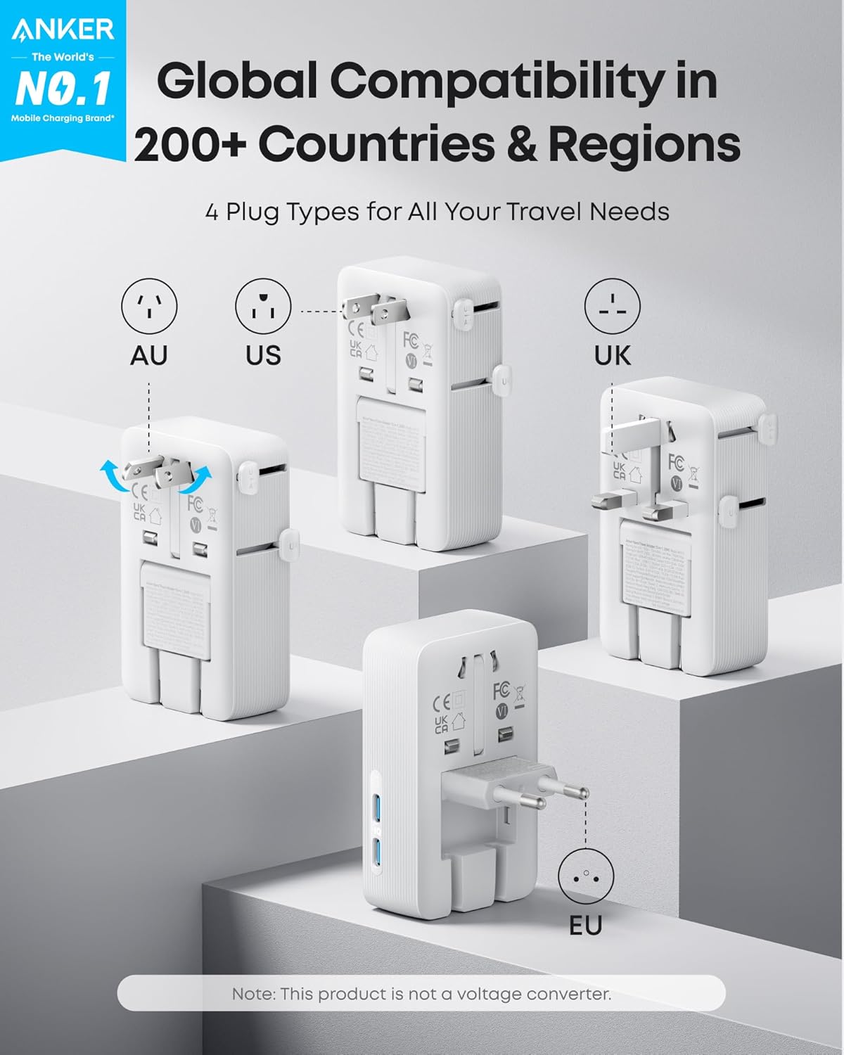 Anker Nano Travel Adapter 5-Port Power Adapter - A9215 - view 2