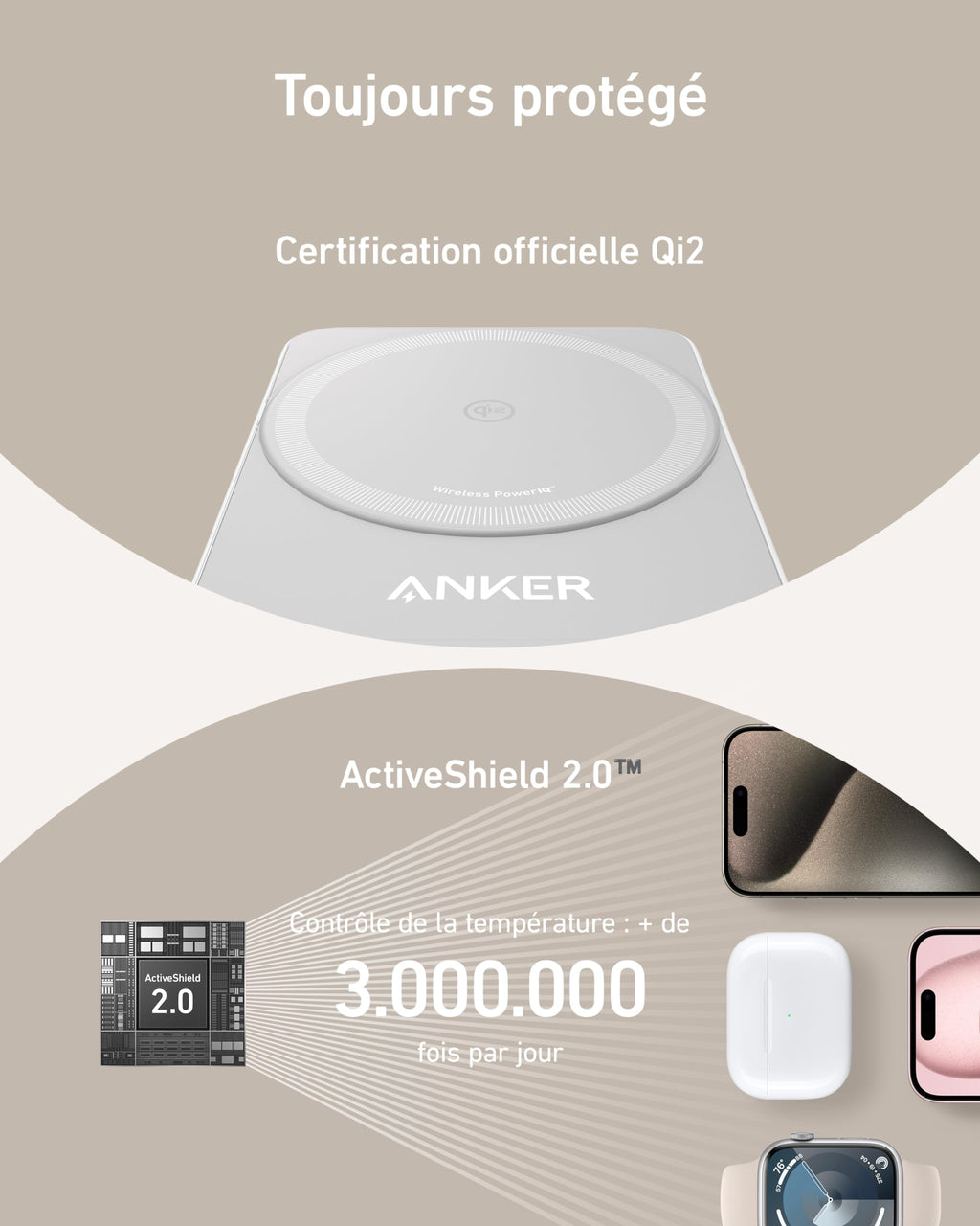 Anker MagGo Wireless Charging Station (Foldable 3-in-1) - B2557 - view 3