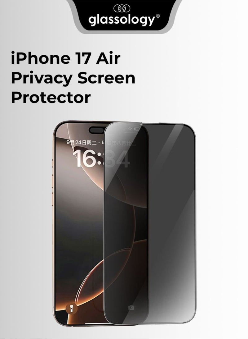 Glassology iPhone 17 Air 9H Privacy Tempered Glass, Heavy-duty Shockproof Protection, Ultra HD Clear, Anti-Fingerprint & Scratch-Resistant & Case-Friendly for iPhone 17 Air