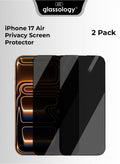 Glassology iPhone 17 Air 9H Privacy Tempered Glass, Heavy-duty Shockproof Protection, Ultra HD Clear, Anti-Fingerprint & Scratch-Resistant & Case-Friendly (2-Pack) for iPhone 17 Air