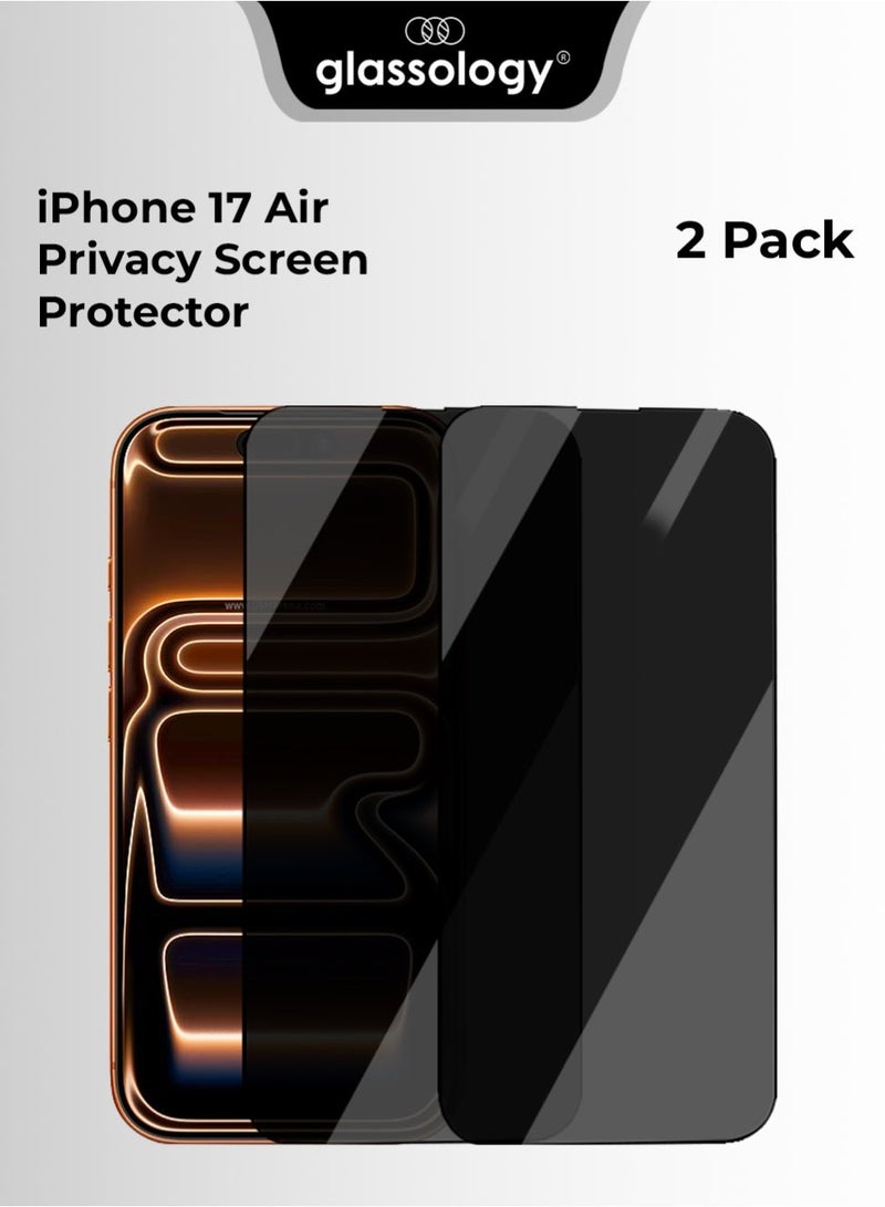 Glassology iPhone 17 Air 9H Privacy Tempered Glass, Heavy-duty Shockproof Protection, Ultra HD Clear, Anti-Fingerprint & Scratch-Resistant & Case-Friendly (2-Pack) for iPhone 17 Air