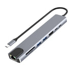 8-in-1 USB-C hub with HDMI SD card and fast charging — packaging and box view Pakistan