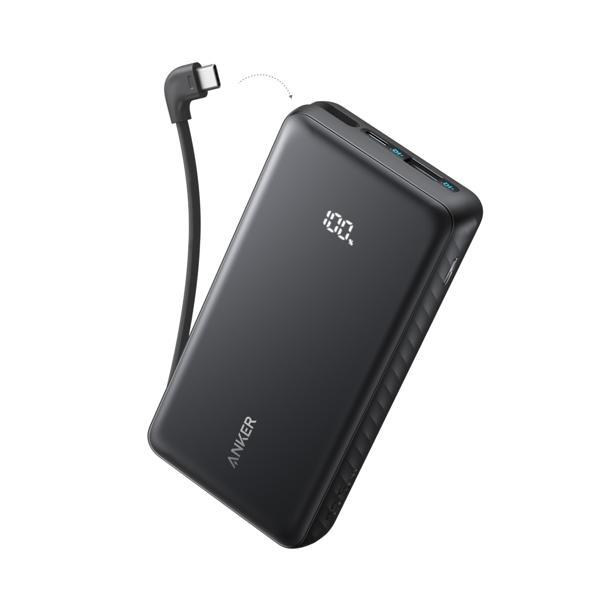 Anker Zolo Power Bank 20000mAh 22.5W Fast Charging with Built-in USB-C Cable - A110E