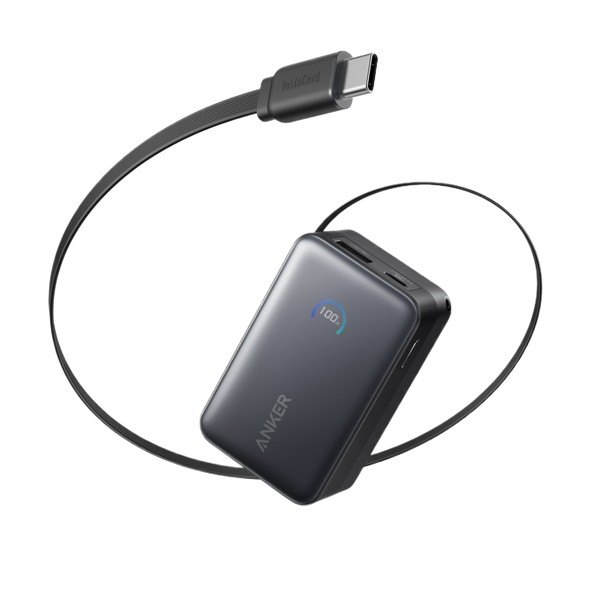 Anker Nano Power Bank 10000mAh 45W with Built-In Retractable USB-C Cable - A1638