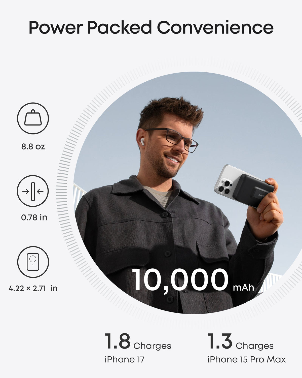 Anker MagGo Power Bank 10K 15W Ultra-Fast Magnetic Charging with Smart Display - A1654H11 - view 4