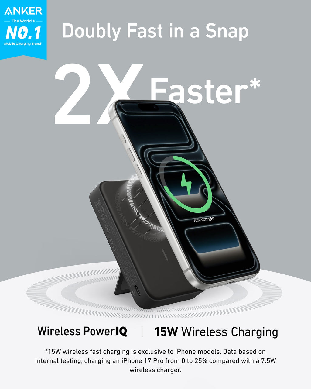 Anker MagGo Power Bank 10K 15W Ultra-Fast Magnetic Charging with Smart Display - A1654H11 - view 2