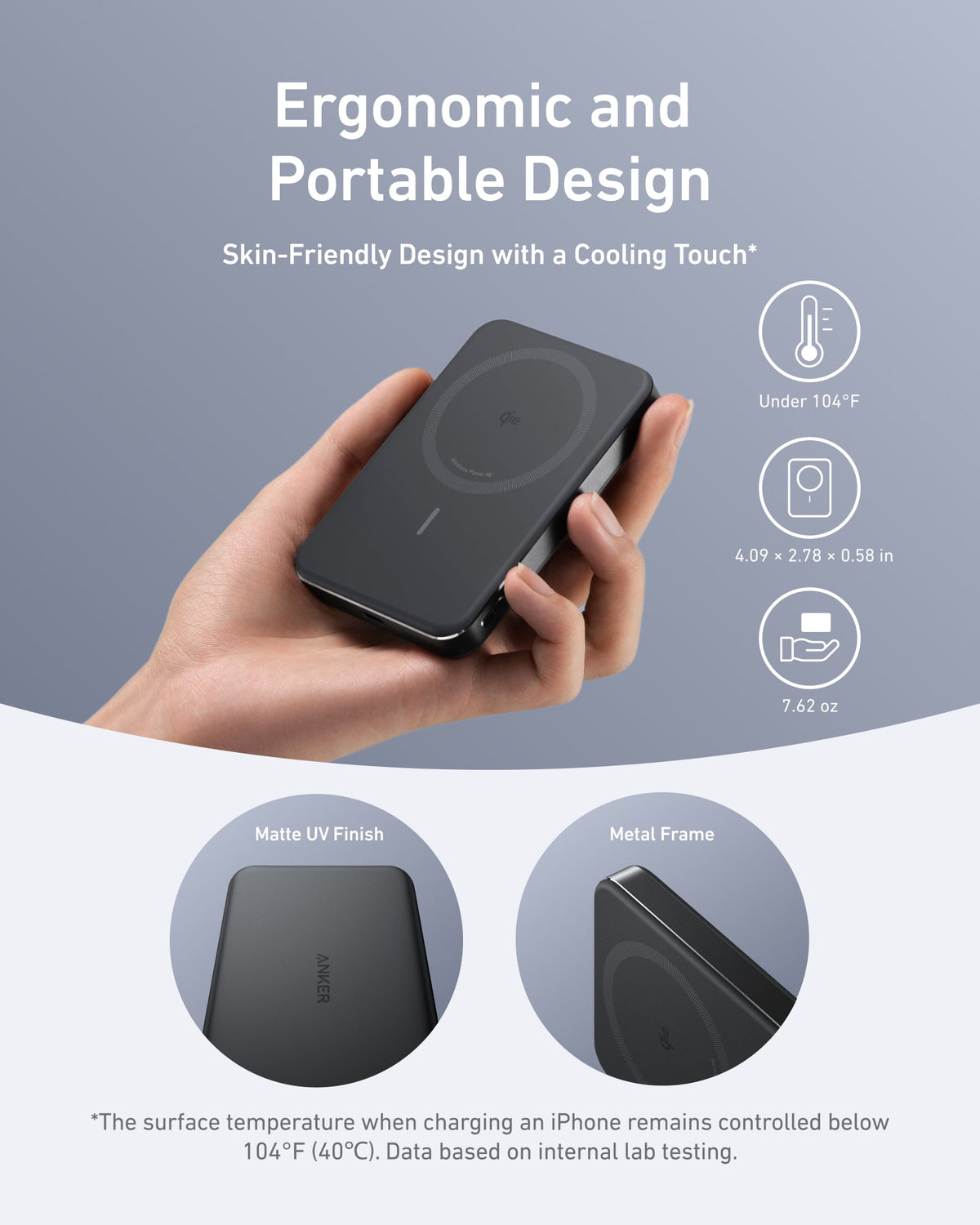 Anker MagGo Ultra Slim Power Bank 10000mAh 7.5W Wireless 30W Wired - A1664 - view 4
